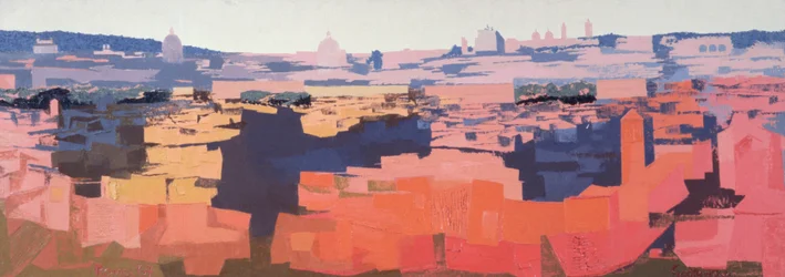 Roma, utsikt fra det spanske akademiet på Gianicolo, solnedgang, 1968 (se også 213353 og 213357)