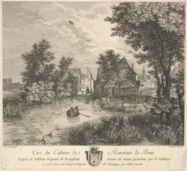 River Landscape etter maleriet i kabinettet til Mr. Poullain, 1780.