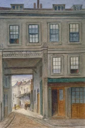Utsikt over New Inn, Old Bailey, City of London, 1868