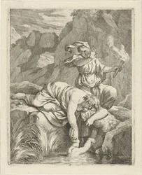 Thetis senker Akilles i Styx Scener fra livet til Achilles (serietittel) Vitam et mortem achilli (serietittel)