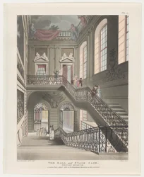 The Hall and Stair Case, British Museum, 1. april 1808., 1. april 1808.