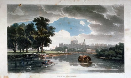 Utsikt over Windsor fra Themsen, Berkshire, c1820