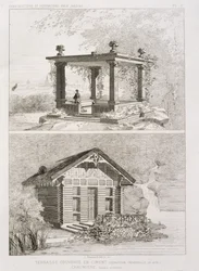 Terrasse dekket med sement, og bue designet av Danjoy, ca. 1880