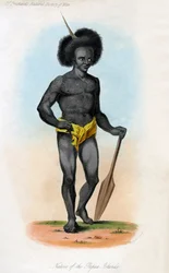 Innfødt av Papua-øyene, ca 1840.