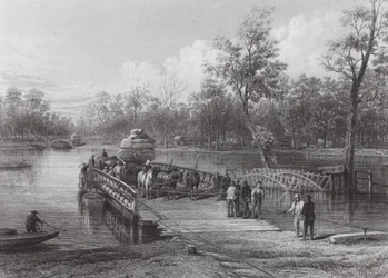 Australia: The Punt, Echuca (gravering)