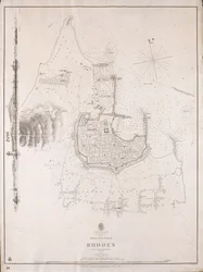 Øygruppen Rhodos, byen og havnene på Rhodos kartlagt av kommandør Thomas Graves, HMS #39;Beacon#39; 1838