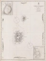 Azorene Corvo og Flores. Oppmålt av kaptein ATE Vidal RN 1844.