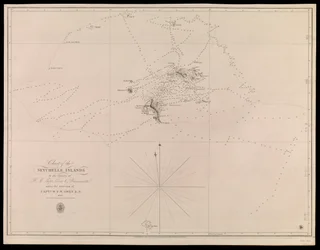 Kart over Seychellene av offiserene på HM-skipene Leven og Barracouta under ledelse av kaptein WFW Owen RN 1825