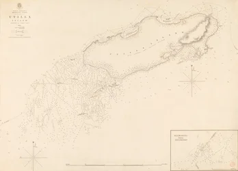 Vestindiske myggkyst Utilla Island kartlagt av kommandør R. Owen 1835