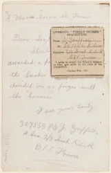 Brev til konkurranseredaktøren for Liverpool Weekly Courier, 1917