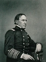 David Glasgow Farragut (1801-70), gravert etter et fotografi av William G. Jackman (fl.c.1840-60) (gravering)