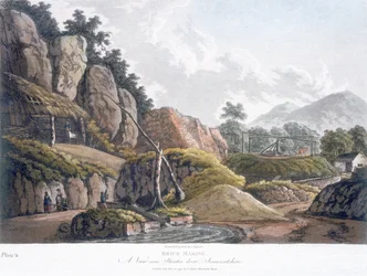 Brick Making nær Stanton Drew, Somerset, 28. februar 1798 (farget akvatint)
