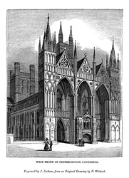 Vestfronten av Peterborough Cathedral, 1843