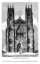 Vestfronten av York Minster, c1820-1830 1843