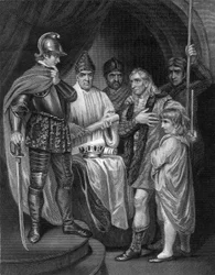 Balliol overga sin krone til Edward I av England, 1296.