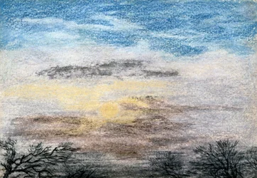 Chromatics of the Sky, 27. oktober 1883 (kritt og fargestift på papir)