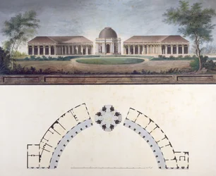 The Temple of the Sun at Bayreuth Hermitage ca. 1780 (wc på papir)