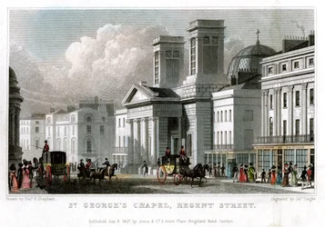 St Georges Chapel, Regent Street, Westminster, London, 1827.