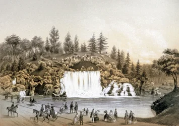 Bois de Boulogne-fossen, ca. 1860 (litografi)
