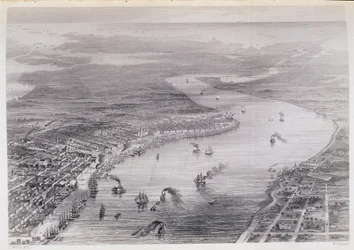 Fugleperspektiv av New Orleans, fra 