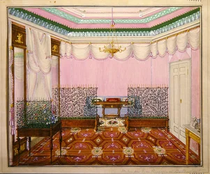 Et nyklassisk Biedermeier-skriverom i Schloss Ballenstedt, Saxe-Anhalt