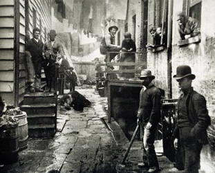 Utsikt over Little Italy, Mulberry Street, New York, USA, ca. 1890