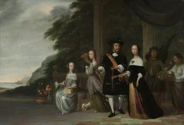 Pieter Cnoll, Cornelia van Nijenrode, deres døtre og to slaver Pieter Cnoll og Cornelia van Nijenrode, deres to døtre Catharina og Hester, den slaverede Surapati og en slavebundet kvinne
