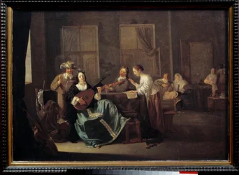 Konserten. Maleri av Jacob Duck (1600 - 1660) Ec. Flam.