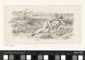 Tilbakelent mann i et landskap Studietrykk / Etudes gravées (serietittel)