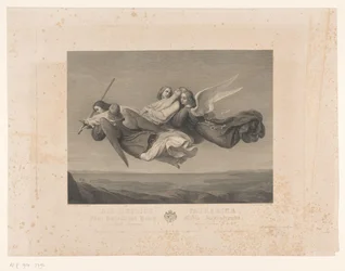 Saint Catherine of Alexandria båret til himmelen av engler