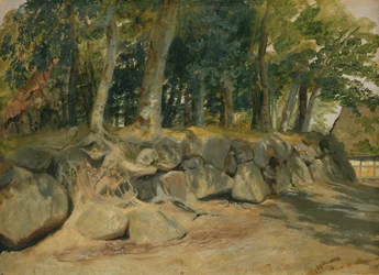 Steinmuren i Sottorf, 1839 (olje på papir på kort)