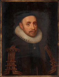 Gustav II Adolf av Sverige (1594-1632) - Maleri av Jacob Hoefnagel (1575-rundt 1630), olje på tre (65x48 cm)