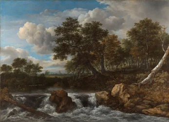 Landskap med foss Landskap med foss
