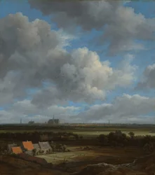 Utsikt over Haarlem fra nordvest, med blekefeltene i forgrunnen Utsikt over Haarlem fra nordvest, med blekefeltene i forgrunnen