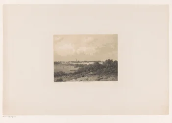 Landskap med landsby i horisonten