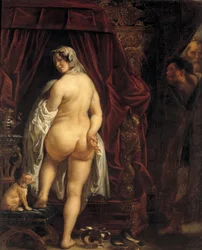 Kong Kandaules av Lydia viser sin kone til Gyges, 1646