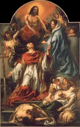 Saint Charles Borromeo blant pestens ofre, 1655.