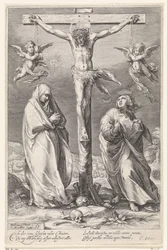Kristus på korset, med Johannes og Maria
