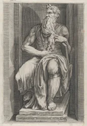 Mirror of Roman Magnificence: Moses etter skulpturen av Michelangelo, 1500-tallet..., 1500-tallet.
