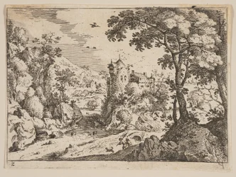 Bekk mellom Rocky Hillside og Castle, fra Landscapes