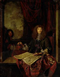 Portrett av Carel Quina (1622-89), ridder av den hellige grav og Amsterdam-født oppdagelsesreisende av Asia