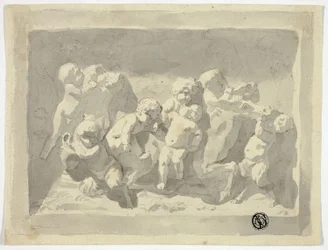 Babysatyrer og Putti leker med esel