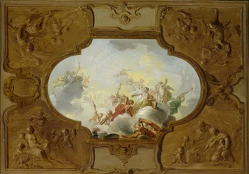 Design for et takmaleri med Aeneas#39; apoteose