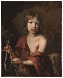 Portrett av en gutt som døperen Johannes (olje på lerret)