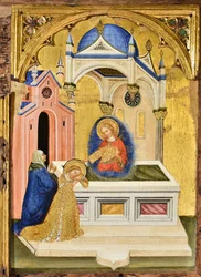 Lucia ber ved graven til den hellige Agatha, ca. 1410.