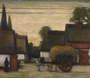 Høyvogn (olje på lerret)
