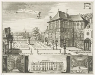 Utsikt over Rubens-huset i Antwerpen Utsikt over Hilwerue-huset i Antwerpen Parties de la maison Hilwerue Aanvers 1692 (tittel på objekt)