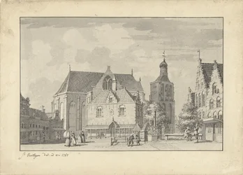 Kirken, veiehuset og fisketorget i Workum
