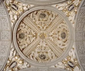 Detalj av taket i Sansovino Gallery, Venezia, ca. 1537 (stein)