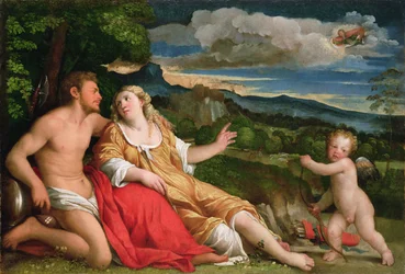 Mars, Venus og Amor (olje på lerret)